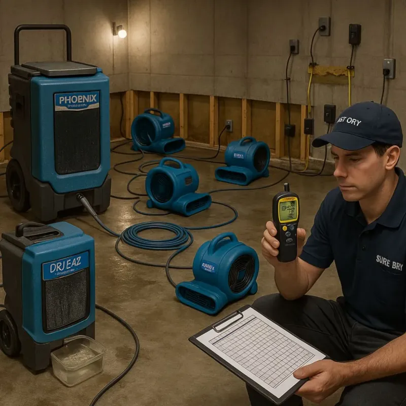 Structural Drying and Dehumidification process in Oglesby, IL